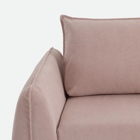 Rechte, uitklapbare fauteuil, 1-zits, van fijn geribd fluweel, TIKI
