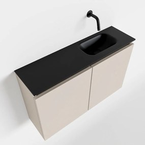 Mondiaz Ture 80cm toiletmeubel linen met wastafel urban rechts geen kraangat