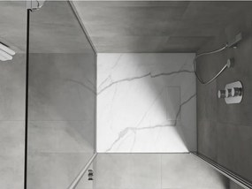 Mexen Hugo vierkante SMC-douchebak 90 x 90 cm, witte steen - 42159090