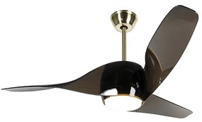 Moderne Plafondventilator met lamp messing met afstandsbediening incl. LED - Sirocco 50 Modern rond Binnenverlichting Lamp