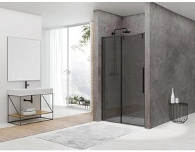 Van Rijn Products ST06 Softclose schuifdeur - 138x200cm - rookglas - dikte 8mm - incl. greep - zwart ST06300140ZWGR