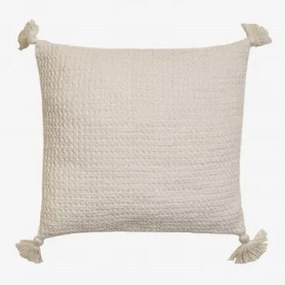 Vierkant Kussen 45x45 Cm Van Katoen Resnais Beige – Crème - Sklum