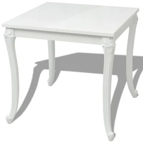 vidaXL Eettafel 80 x 80 x 76 cm hoogglans wit