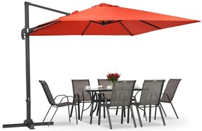 Garden Point rode Siena parasol 3x3m