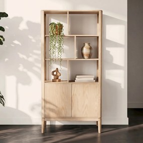 Vakkenkast Licht Eiken Hout - 90x40x180cm.