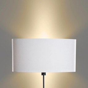 Vloerlamp zwart met ovale linnen kap wit 50cm - Parte Modern E27 rond Binnenverlichting Lamp