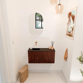 Mondiaz Joya 80cm toiletmeubel ruby met wastafel faye links zonder kraangat urban