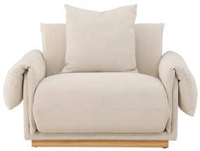 Jörn Momo - Fauteuil - Beige -  Linen&amp;Katoen - Eikenhout Onderstel - Jorn