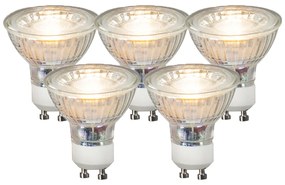 Set van 5 GU10 LED lampen COB 3,5W 330 lm 3000K