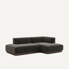 Rechter hoekbank in chenille fluweel, Jacopo