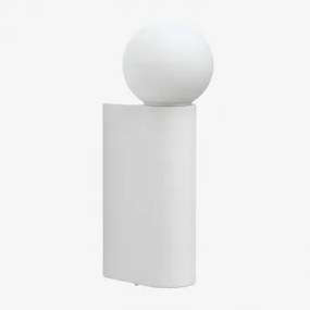 Buitenwandlamp Met Glazen Bol Voor Buitengebruik In Aluminium Irvine Wit - Sklum