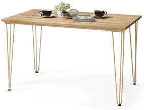 HAIRPIN eiken artisan / beige, loft tafel voor keuken, eetkamer en woonkamer