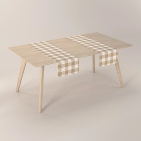 Dekoria Rechthoekige tafelloper, wit-beige geruit, 40 x 130 cm