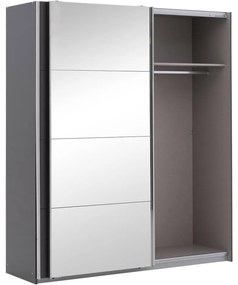 Goossens Basic Kledingkast Miami, 226 cm breed, 210 cm hoog, 1x spiegeldeur re en 1x schuifdeur li