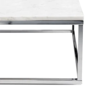 TemaHome Prairie Salontafel Wit Marmer Met Chroom - 120 X 75cm.