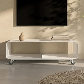 Kare Design Lounge M Verrijdbaar Tv Meubel Wit - 90x42x30cm.