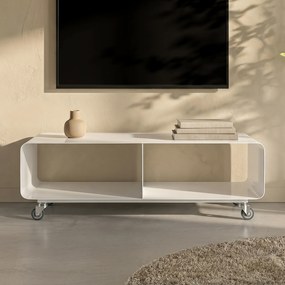 Kare Design Lounge M Verrijdbaar Tv Meubel Wit - 90x42x30cm.