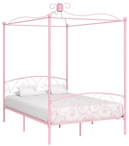 vidaXL Hemelbedframe metaal roze 120x200 cm