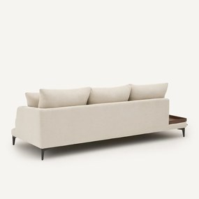 Halve bank met tafelblad, van gevlochten polyester, MODERNISTE