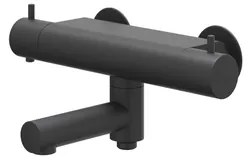 IVY Bond Badthermostaatkraan opbouw - draaibare baduitloop - omstel - Cooltouch - Mat zwart PED 6301002