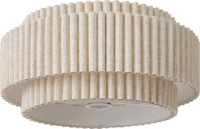 Japandi lampenkap van beige linnen 45/45/22 - Scalloped