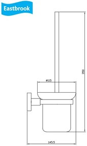Eastbrook Rimini messing glazen toiletborstelhouder chroom