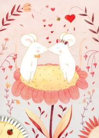 Fotobehang Valentine's Day Bunny, (96 x 128 cm)