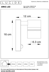 Lucide Arne-LED wandspot 5W 16x12cm chroom mat