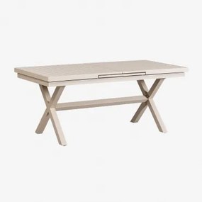 Uitbreidbare Rechthoekige Aluminium Tuintafel Karena Tapioca Beige & 180 - 240 X 90 Cm - Sklum