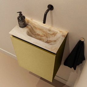 Mondiaz Ture DLux toiletmeubel 40cm oro met wastafel frappe rechts zonder kraangat