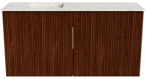 Mondiaz Joya DLux 80cm toiletmeubel ruby met wastafel faye links 1 kraangat ostra