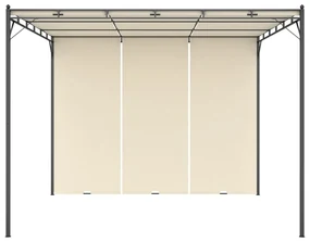 vidaXL Tuinprieel met zijgordijn 3x3x2,25 m crème