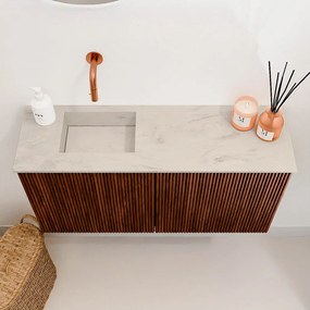 Mondiaz Joya DLux 80cm toiletmeubel ruby met wastafel faye links zonder kraangat opalo