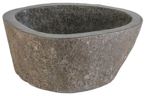 Sanigoods Anisa organische waskom riviersteen 30-35x15x3cm grijs