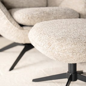 Draaibare Fauteuil Met Voetenbank Beige