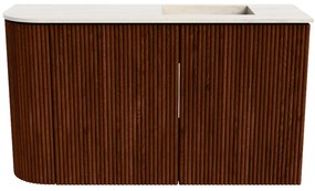 Mondiaz Joya DLux 70cm toiletmeubel ronding links ruby met wastafel faye rechts 1 kraangat meli