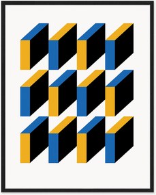 Ingelijste digitale print Bauhaus Abstract Squares