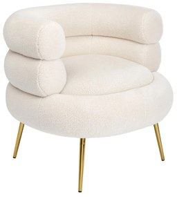 Kare Design Livelli Ronde Fauteuil Boucle Wit