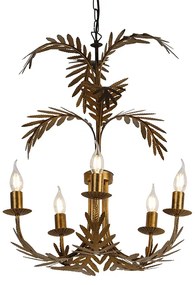 QAZQA Vintage kroonluchter goud 5-lichts - Botanica Landelijk E14 Binnenverlichting Lamp