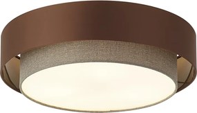 Moderne plafonnière donker brons met taupe 50cm 3-lichts - Drum Duo