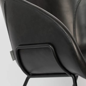 Zuiver Feston Zwarte Design Fauteuil Leer
