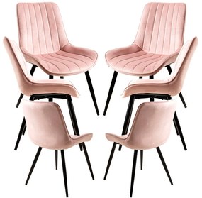 Set 6 Fluwelen Leunstoelen