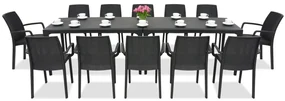 Stijlvolle dinerset Oslo/Indiana 12 antraciet Bica