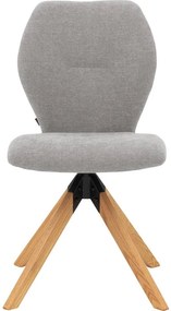 Goossens Eetkamerstoel Hera grijs stof leuning, modern design