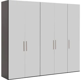 Goossens Kledingkast Easy Storage Ddk, Kledingkast 253 cm breed, 220 cm hoog, 5x glas draaideur