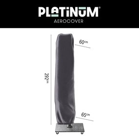 Platinum Icon T1 Zweefparasol - 4x3m. - Faded Black met voet en hoes