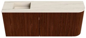Mondiaz Joya DLux 100cm toiletmeubel ronding rechts ruby met wastafel faye links zonder kraangat meli