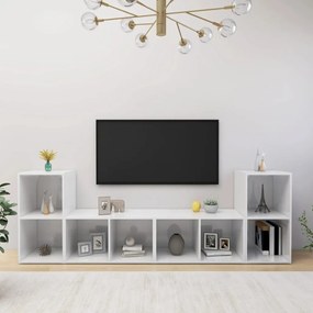 vidaXL Tv-meubelen 4 st 72x35x36,5 cm spaanplaat hoogglans wit