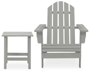 vidaXL Tuinstoel Adirondack met tafel massief vurenhout grijs