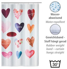 Wenko douchegordijn 180x200cm Love inclusief ringen